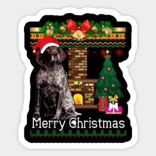 Ugly Christmas Sweater German Shorthaired Pointer Sticker